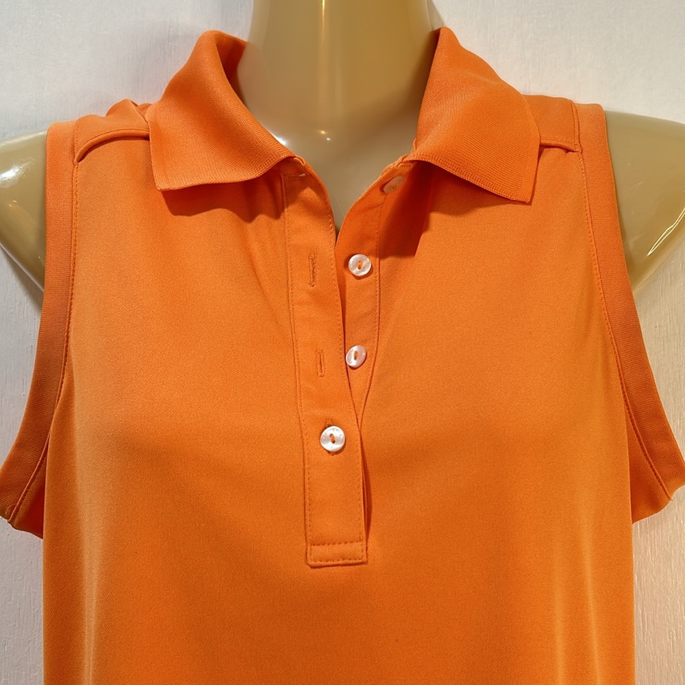 CALLWAY GOLF SHIRT WOMEN SIZE S ORANGE SLEEVELESS POLO - Picture 4 of 11